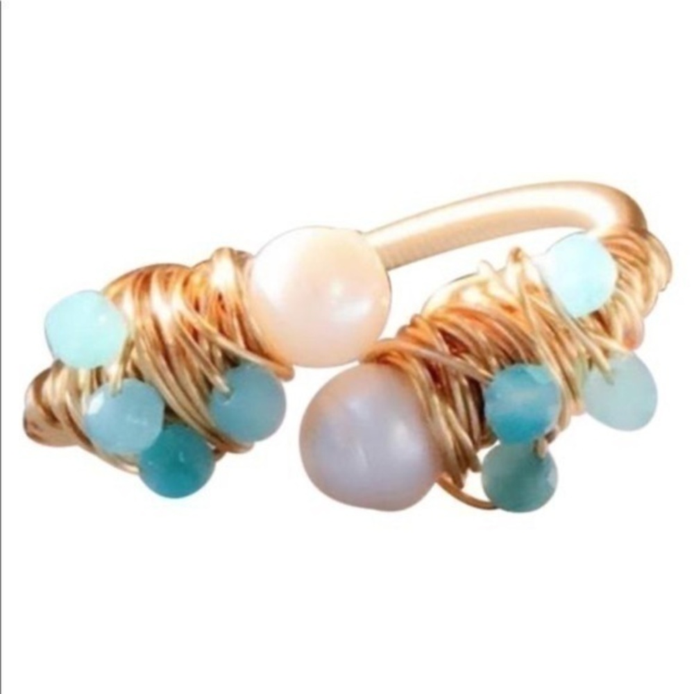 COPY - - Handcrafted Nature Amazonite gemstone Ring